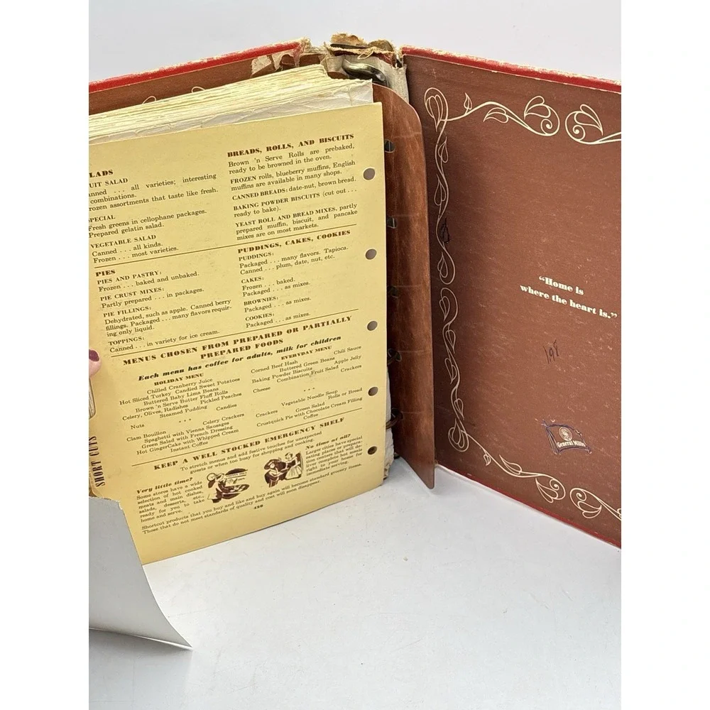 Vintage Betty Crockers Picture Cook Book Binder Red And White Kitchen Decor